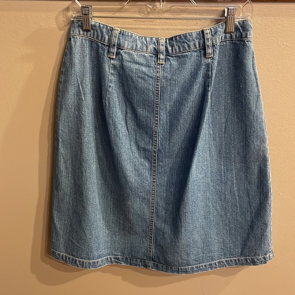 BILL BLASS women’s SOFT cotton denim pleated skirt zip front button closure sz 6 - Picture 4 of 10